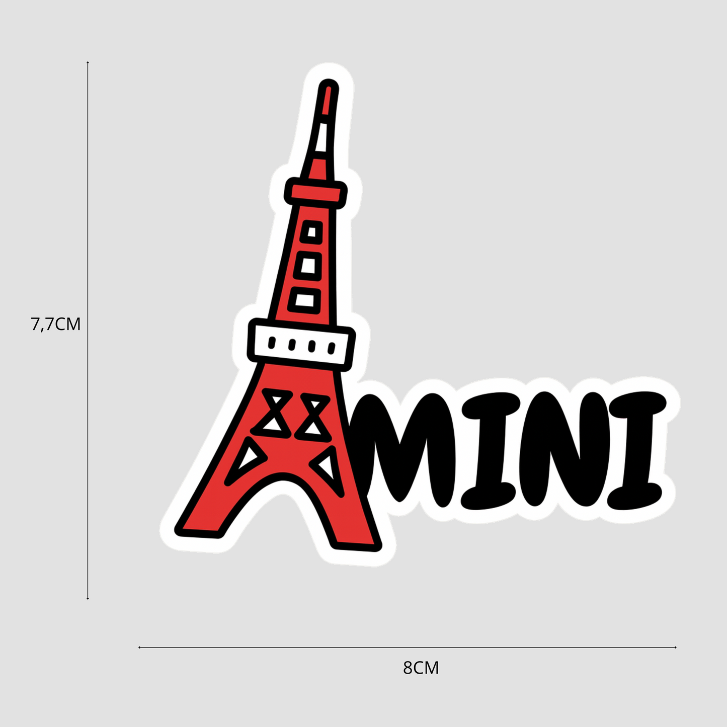 Sticker Mini Tokyo – Autocollant Tokyo Tower et MINI, design original et humoristique