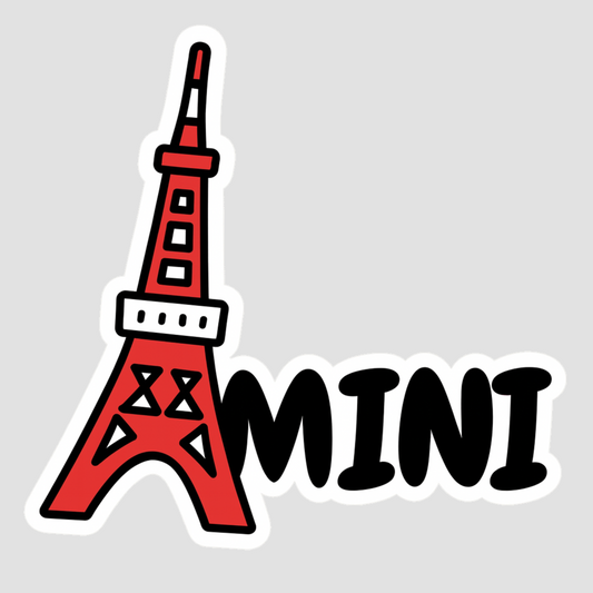 Sticker Mini Tokyo – Autocollant Tokyo Tower et MINI, design original et humoristique